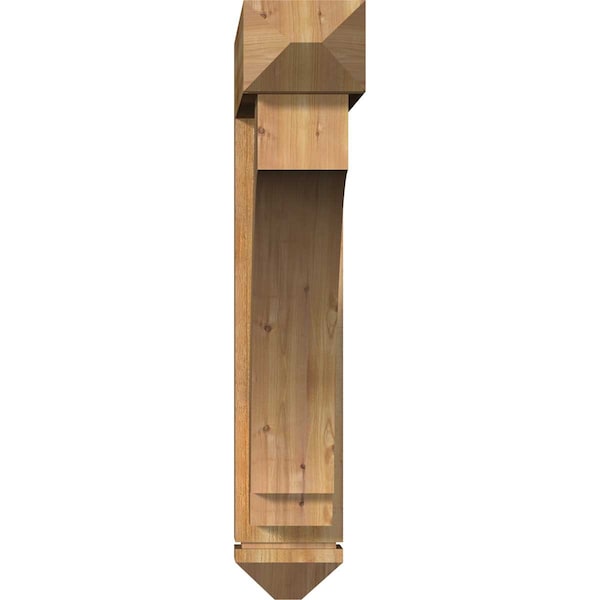 Imperial Arts And Crafts Rough Sawn Bracket W/ Offset Brace, Western Red Cedar, 8W X 42D X 42H